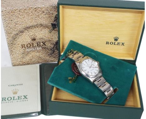 Rolex Oyster Perpetual Date stainless steel gentleman's bracelet watch, ref. 1500/0, ser. no. 4153xxx, replacement white dial