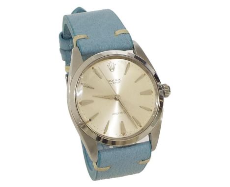 Rolex Oyster Precision stainless steel gentleman's wristwatch, ref. 6424, ser. no. 1099xxx, circa 1977, the silvered dial wit