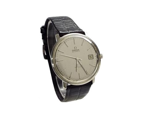 Omega De Ville automatic stainless steel gentleman's wristwatch, circular silvered dial with baton markers, sweep centre seco
