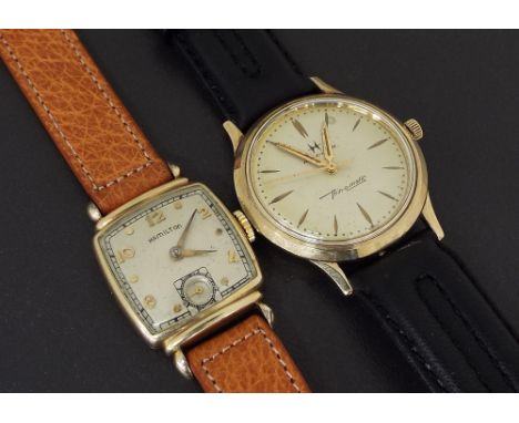 Hamilton Thin-O-Matic 10k gold filled gentleman's wristwatch, the circular dial with baton markers and centre seconds, cal. 6