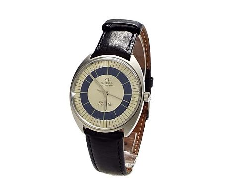 Omega Geneve Dynamic automatic stainless steel gentleman's wristwatch, circular silvered dial with blue chapter ring and swee
