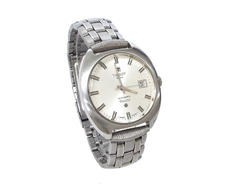 Tissot Seastar automatic stainless steel gentleman's wristwatch, circular silvered dial with baton markers, sweep centre seco