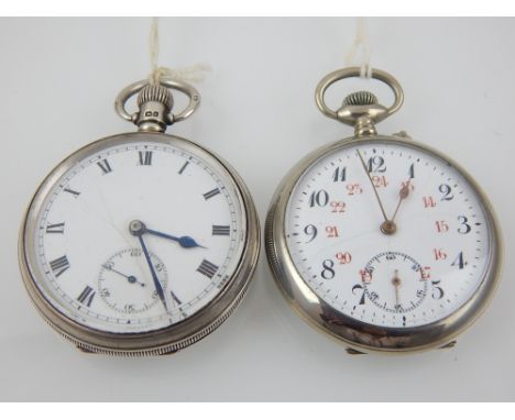 A silver open face pocket watch, by British Watch Co., the enamel dial with Roman numerals, subsidiary seconds dial at six, e