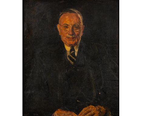 Thomas Cantrell Dugdale (British, 1880-1952) -Portrait of Walter Rougier Bramwell St John Gates, Chairman of Cow & Gate Ltd. 