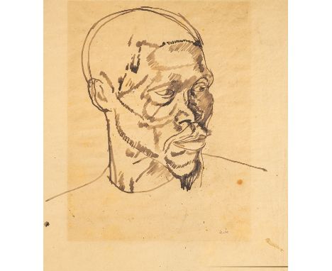 *Alfred Neville Lewis (South African, 1895-1972) -Pair of portrait studies of African man and woman -Pen and ink and pencil d