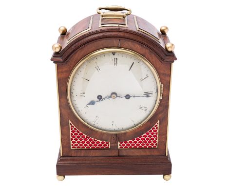Ralph Banks, Plymouth Dock, a mahogany Regency triple pad-top bracket clock having an eight-day duration, five-pillar double 