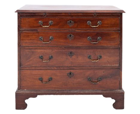 A late George II / early George III mahogany bachelor's chest, circa 1760; the top with moulded edges above a brushing slide 