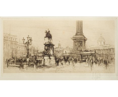Rowland Langmail (British, 1897-1956) -London Bridge andSt Pauls from the South Side -Pair of drypoint etchings -Each plate a