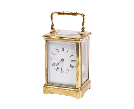 Henri Jacot, Paris a French carriage clock the eight-day duration movement having a silvered platform lever escapement with t