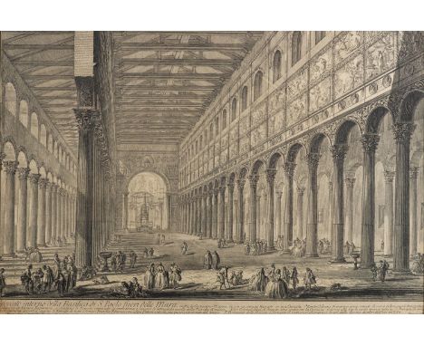 Giovanni Battista Piranesi (Italian, 1720-1778) - Spaccato interno della Basilica S. Paolo furoi delle Mura - Etching on laid