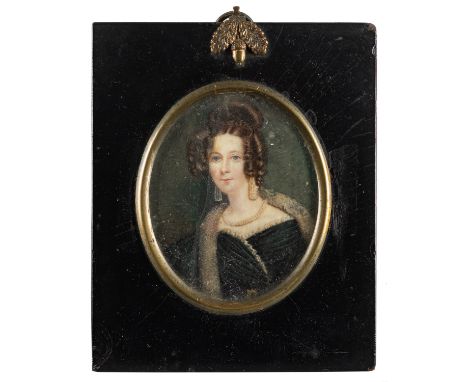 Attributed to Richard Cosway RA (British, 1742-1821) -Miniature portrait of Lady Napier -Watercolour on ivory (ivory plate cr