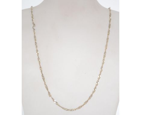 A silver 925 curb twist necklace chain with S clasp. Weighs 10.7 grams chain measures 24 inches.