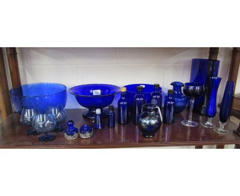 Collection of blue glass to include Caithness