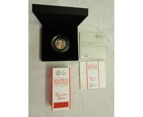 Royal Mint Silver Proof 50 pence coin - Benjamin Bunny - Beatrix Potter 2017 - Boxed with COA - Black box edition