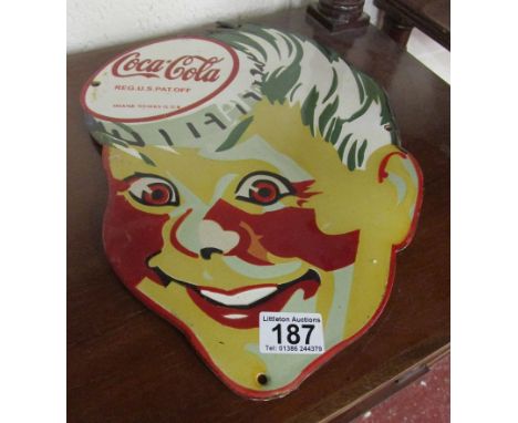 Good quality reproduction enamel sign - Coke Boy - 40cm x 28cm