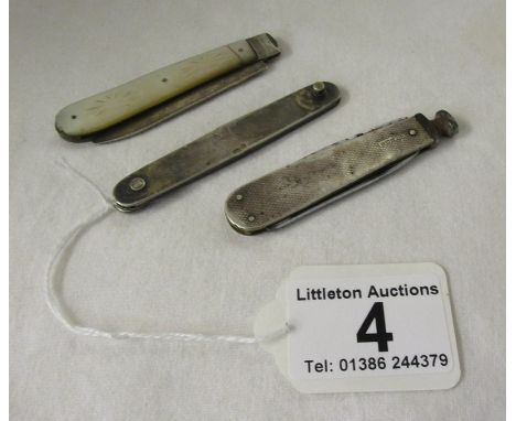 3 silver fruit knives