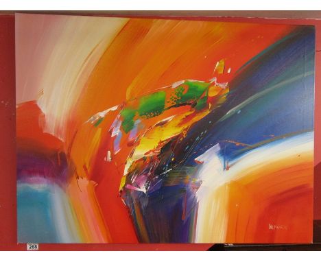 Abstract oil on canvas signed Mandy Wilkinson - 101cm x 76cm