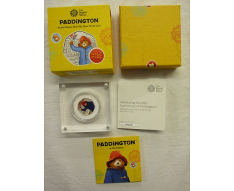 Royal Mint Silver Proof 50 pence coin - Paddington at the Palace - Paddington Bear 2018 - Boxed with COA