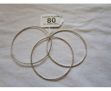 3 silver bangles