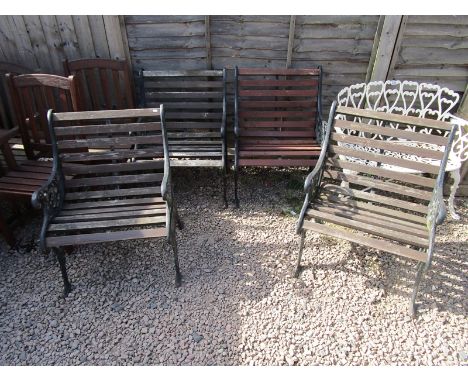 Set of four heavy garden chairs