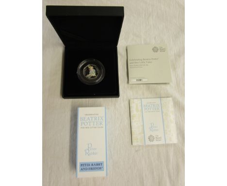 Royal Mint Silver Proof 50 pence coin - Peter Rabbit - Beatrix Potter 2018 - Boxed with COA - Black box edition