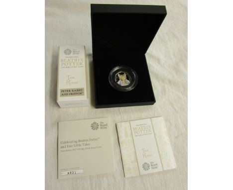 Royal Mint Silver Proof 50 pence coin - Tom Kitten - Beatrix Potter 2017 - Boxed with COA - Black box edition