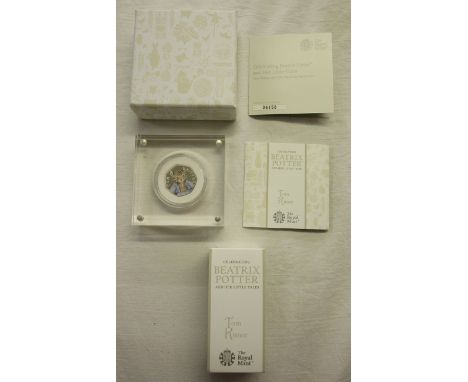 Royal Mint Silver Proof 50 pence coin - Tom Kitten - Beatrix Potter 2017 - Boxed with COA