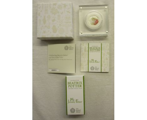 Royal Mint Silver Proof 50 pence coin - Mr. Jeremy Fisher - Beatrix Potter 2017 - Boxed with COA