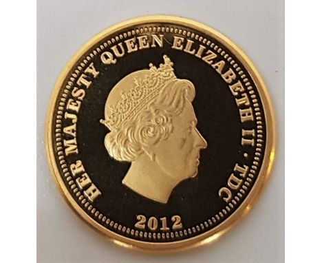 A 2012 Elizabeth II Double Jubilee, Double Portrait gold sovereign, in capsule and box.