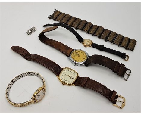 A 9ct. gold Cyma ladies' wrist watch, manual movement,&nbsp; having signed silvered circular dial with gold hour markers, 18m