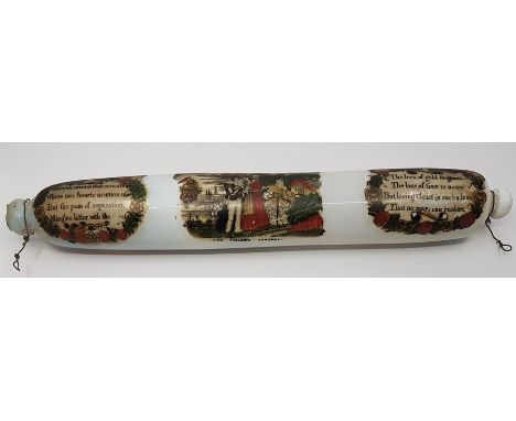 A 19th century Nailsea style glass rolling pin