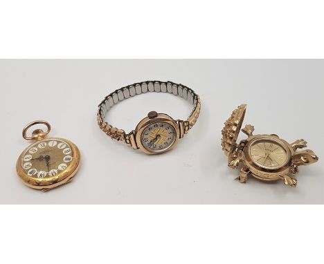 A 9ct gold ladies' wrist watch, c.1934, manual movement, having silvered circular Arabic numeral dial, 21mm wide 9ct. gold ca