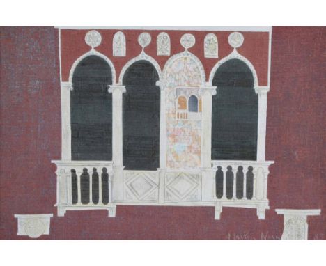 Martin Nash (1961-),  "Venetian Balcony", signed and dated '83, oil on canvas, 35 x 53.5cm.; 13.75 x 21in in artist's origina