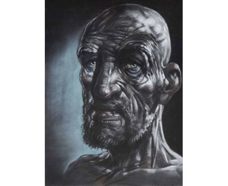 Peter Howson (1958-),  Portrait of a bearded man, signed, pastel, 59.5 x 45cm.; 23.5 x 17.75in.    Artists' Resale Right ("dr