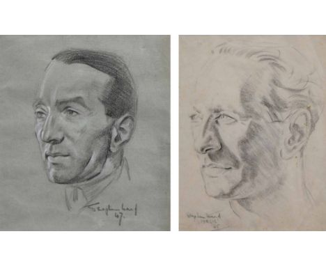 Stephen Thomas Ward (1912-1963),  "Dr. Ellis Stungo", signed and dated '47, crayon, with another portrait study on verso, 24.
