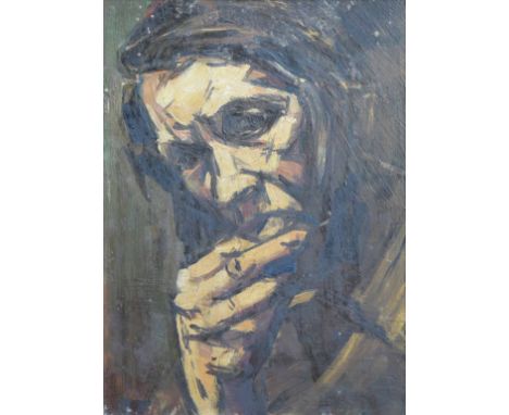 Harold Riley (1934-),  Portrait, unsigned, oil on board, 35 x 25cm.; 13.75 x 9.75in.    Artists' Resale Right ("droit de suit