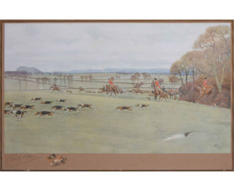 After Cecil Aldin (1870-1935),  "The Cheshire Away from Peckforton Wood", 1912/13, signed in pencil in the margin, with origi