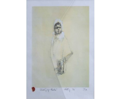 After Harold Riley (1934-),  "Study of Kate", signed and dated '70 in pencil in the margin, numbered 17/50, colour lithograph