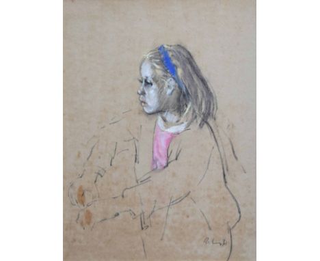 Harold Riley (1934-),  Portrait of a seated girl, signed and dated '71, pastel, 60 x 45cm.; 23.5 x 17.5in.    Artists' Resale