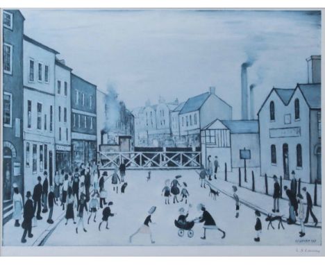 After Laurence Stephen Lowry (1887-1976),   "The Level Crossing, Burton On Trent", signed in pencil in the margin, with Fine 