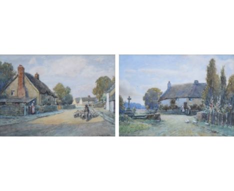 James W. Milliken (fl.1887-1930),  "The End of the Village, Ince, Blundell" and "Afternoon Light, Burton, Cheshire", both sig