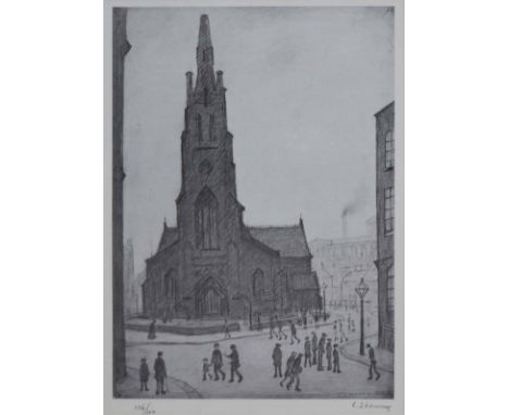 After Laurence Stephen Lowry R.A. (1887-1976),   "St. Simon's Church", signed and numbered 171/300 in pencil in the margin, r