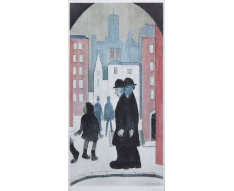 After Laurence Stephen Lowry (1887-1976),   "Two Brothers", signed in pencil in the margin, with Fine Art Trade Guild blindst