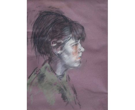 Harold Riley (1934-),  Female portrait, signed, pastel, 30.5 x 22.5cm.; 12 x 9in.    Artists' Resale Right ("droit de suite")