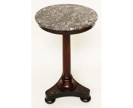 LAMP TABLE, Regency mahogany with St Annes marble top, column and triform base, 41cm W x 71cm H. 