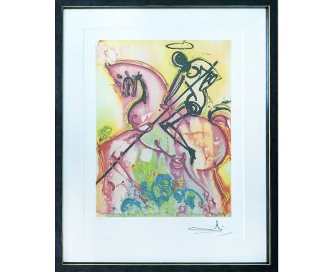 SALVADOR DALI 'St George and The Dragon' lithograph, numbered in pencil, 49cm x 35cm, with facsimile signature. (Subject to A