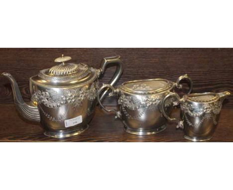 SILVER PLATED THREE PIECE TEA SERVICE 