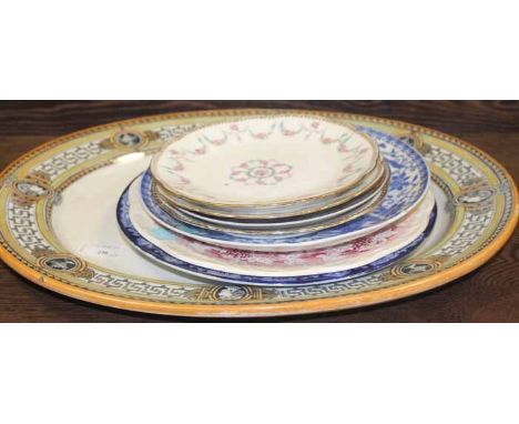 LOT OF MIXED CERAMIC PLATES
including a Victorian ashet