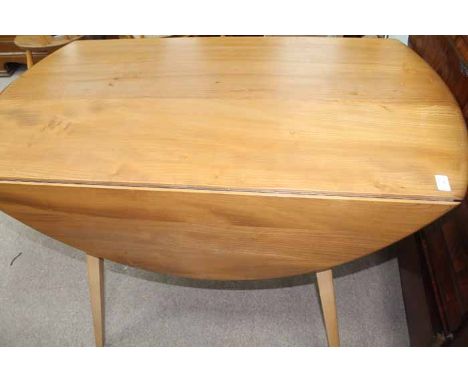 ERCOL DROP LEAF DINING TABLE AND FOUR ARMCHAIRS