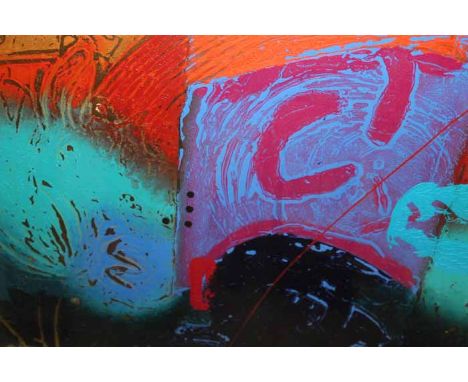 CONTEMPORARY SCOTTISH SCHOOL,
EMBER I
limited edition silkscreen, titled, numbered 77/350 and signed indistinctly (R. Barr?)
